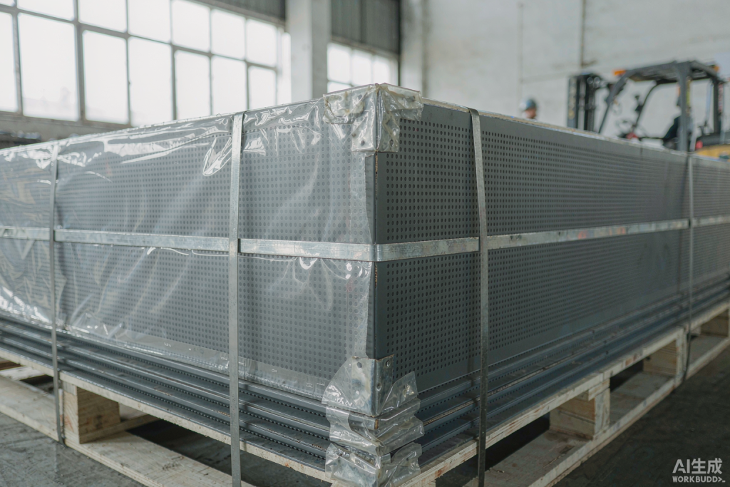 Noise barrier panels packed and loaded in container - Hebei Jinbiao